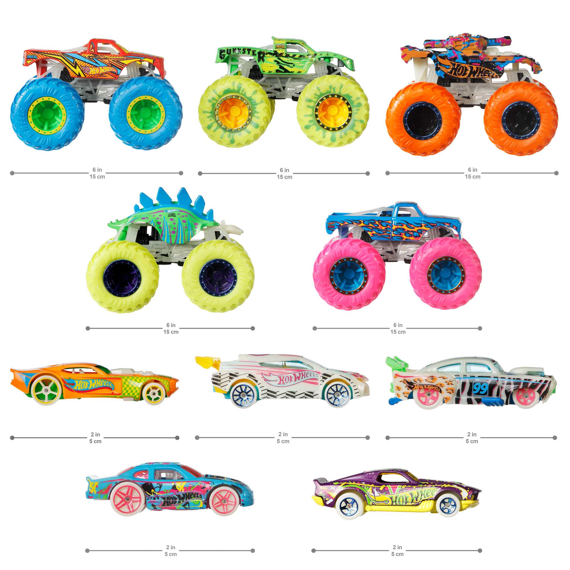Hot Wheels Monster Trucks Gitd Bundle