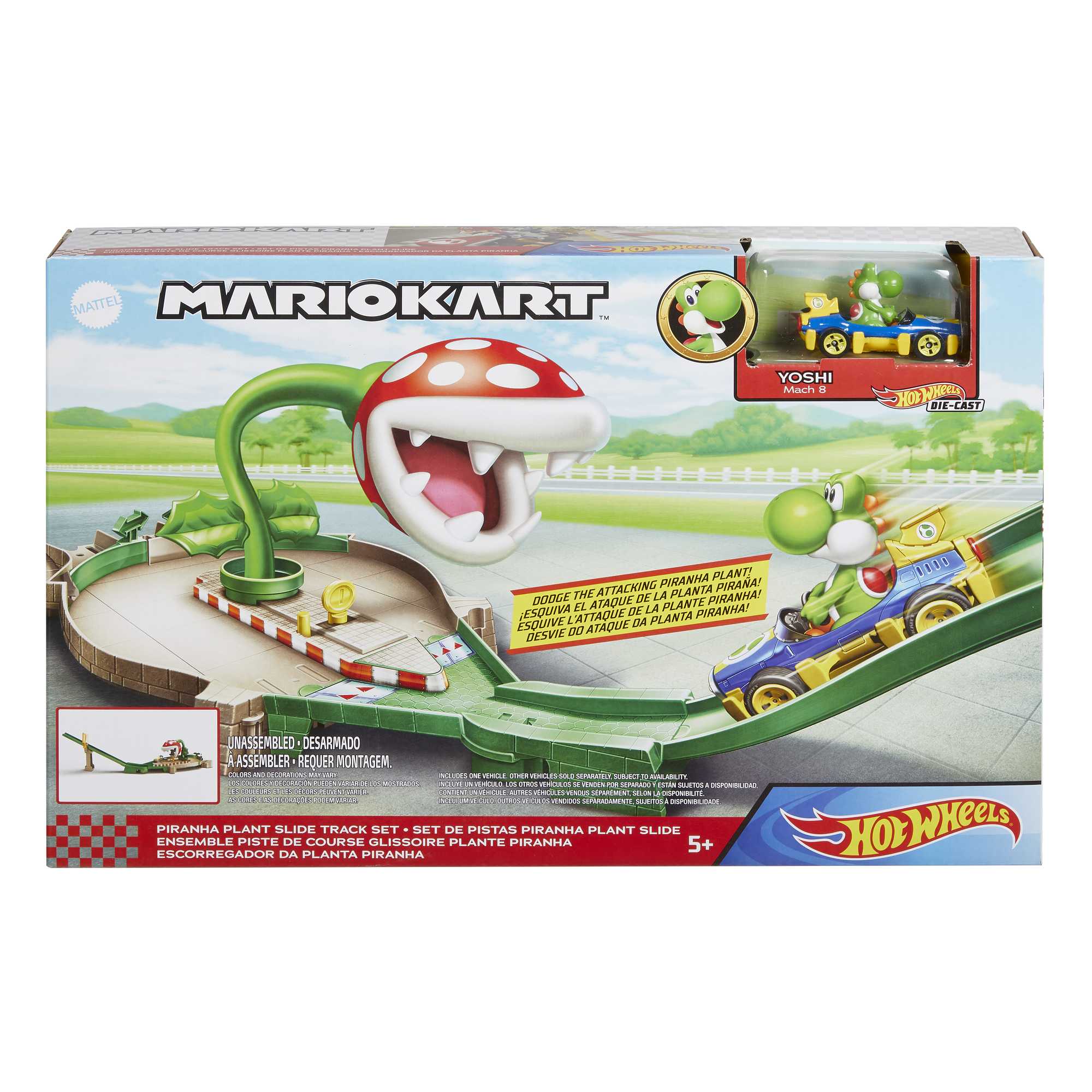 Hot Wheels Mario Kart Pista de Brinquedo Pista Piranha