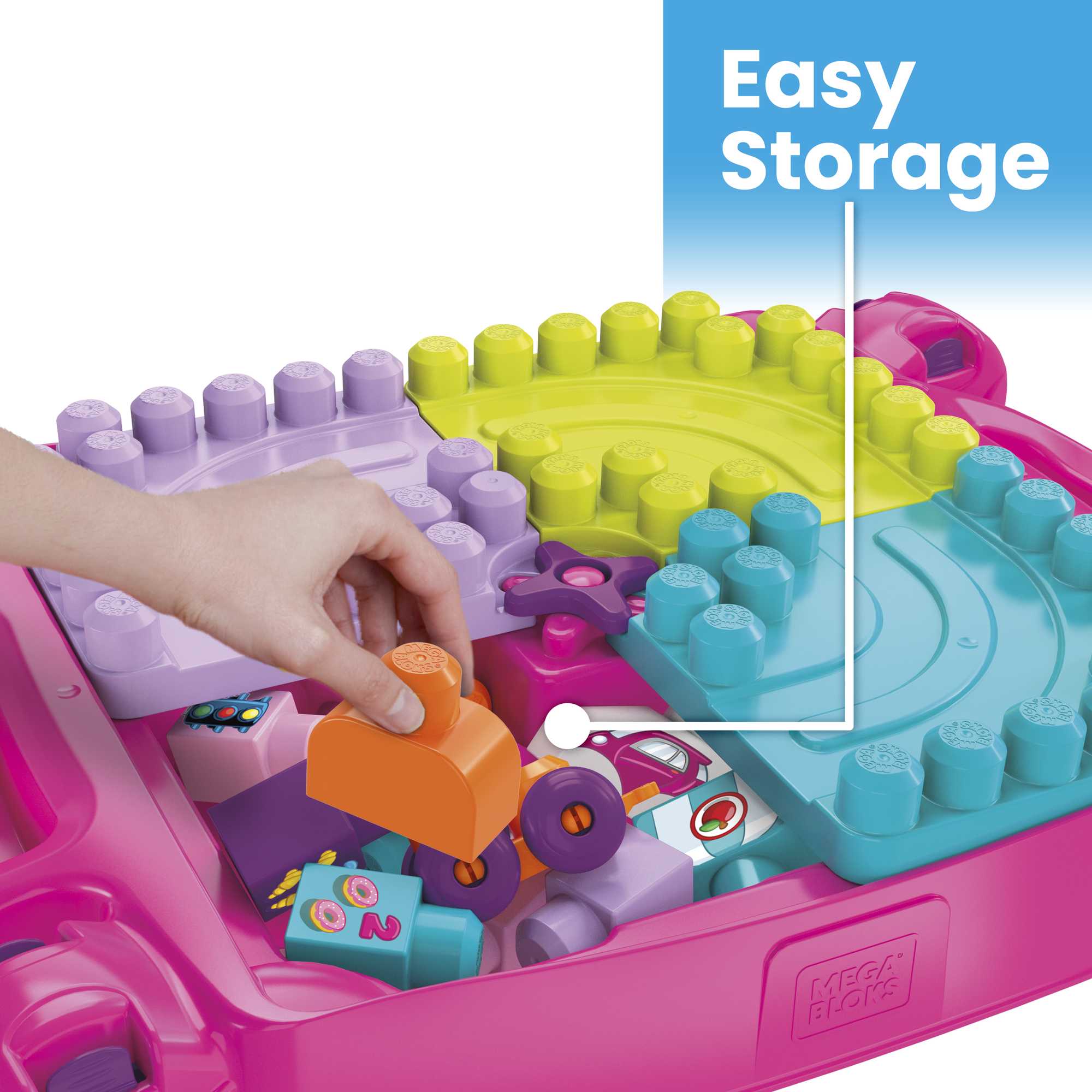 MEGA BLOKS First Builders Build ‘n Learn Table Block Toy With Storage (30 Pieces) For Toddler