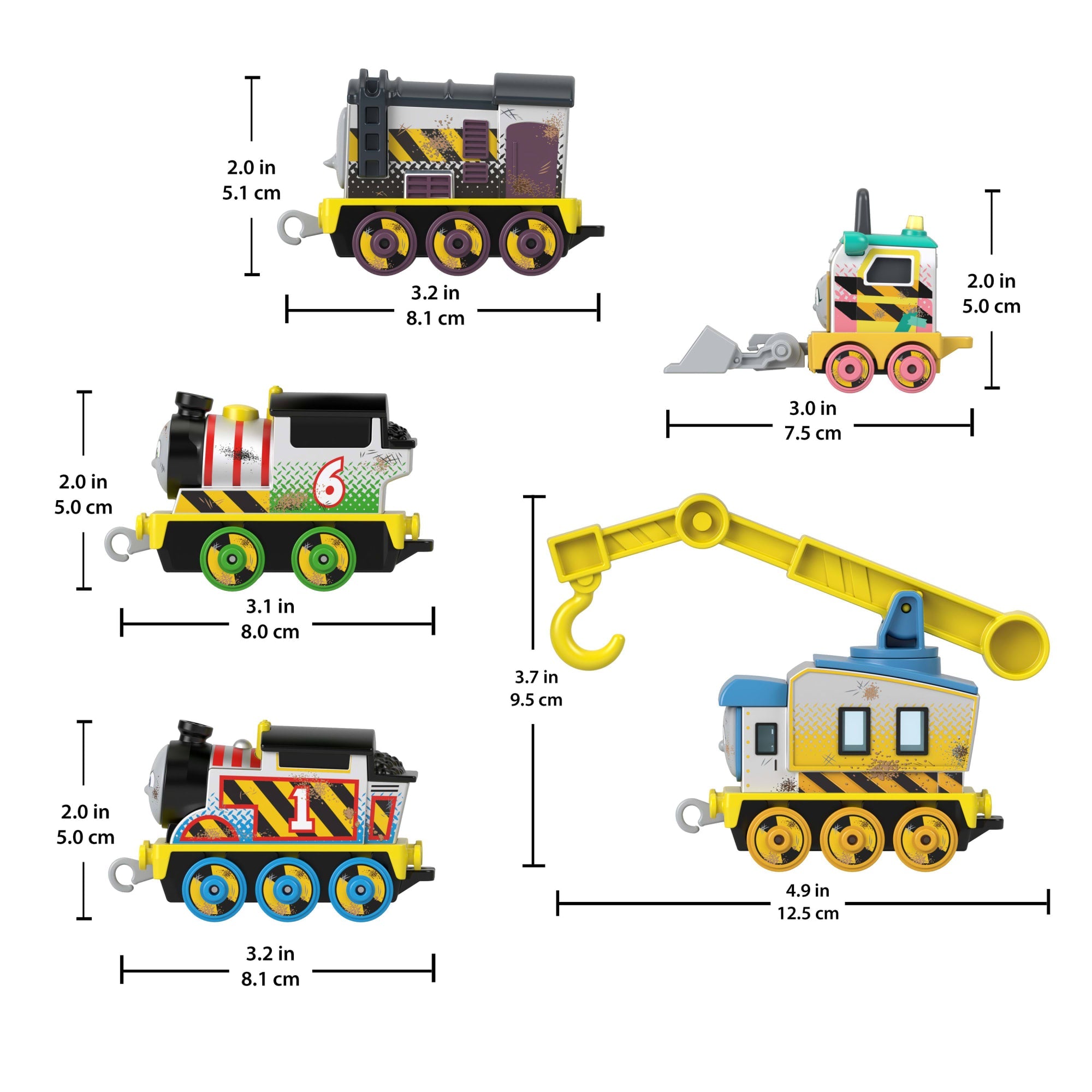 Thomas & Friends Construction Crew 5-Piece Diecast Metal Toy Train & Vehicle Set