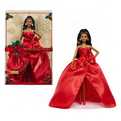 Barbie Signature 2026 Holiday Barbie Fashion Doll, Seasonal Collector, Black Hair With Red Gown With Bow Detail