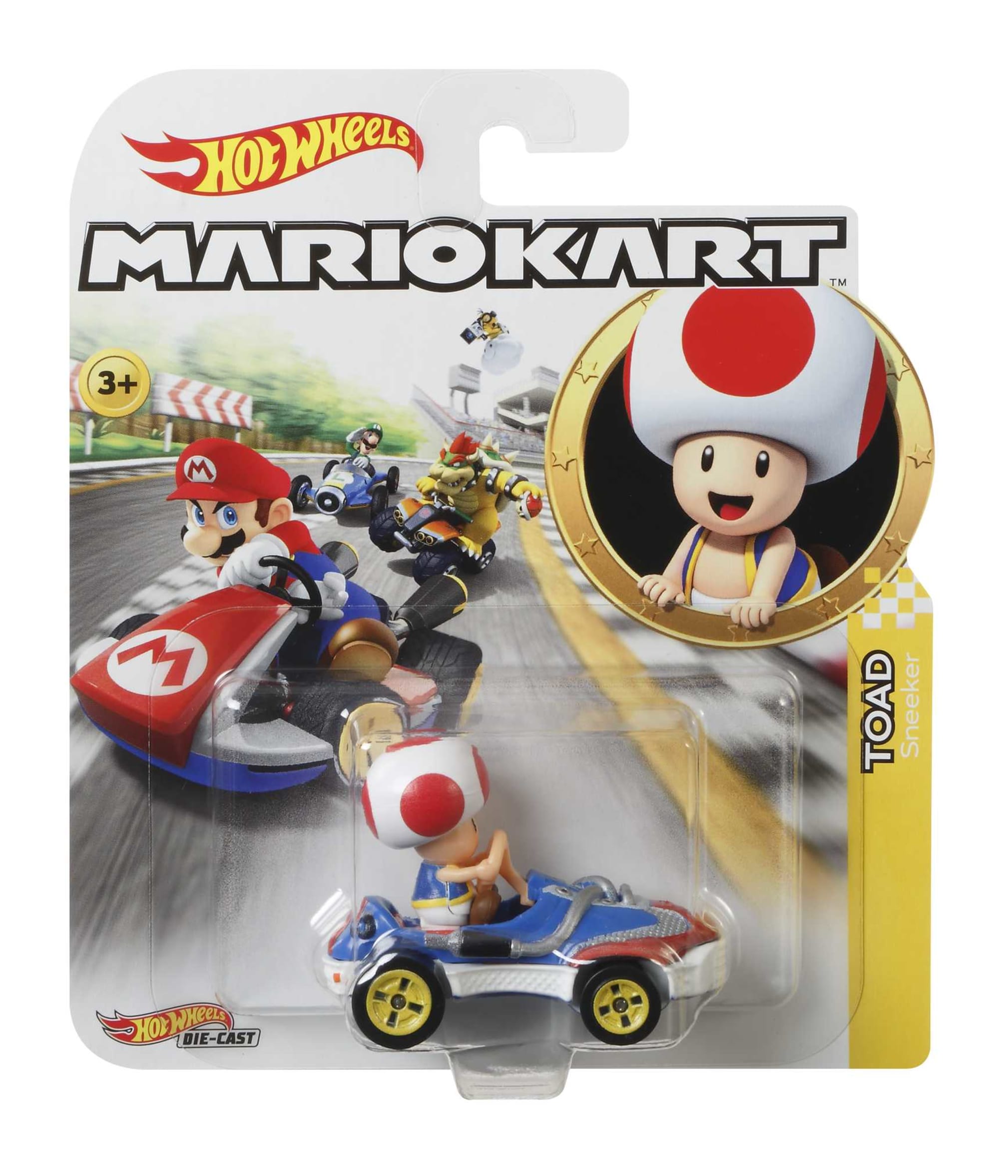 Hot Wheels Mario Kart Vehículo de Juguete Toad Sneeker