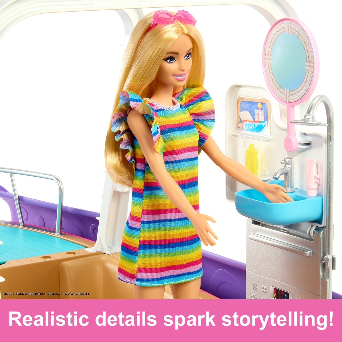 Barbie Boat With Pool And Slide, Dream Boat Playset And Accessories