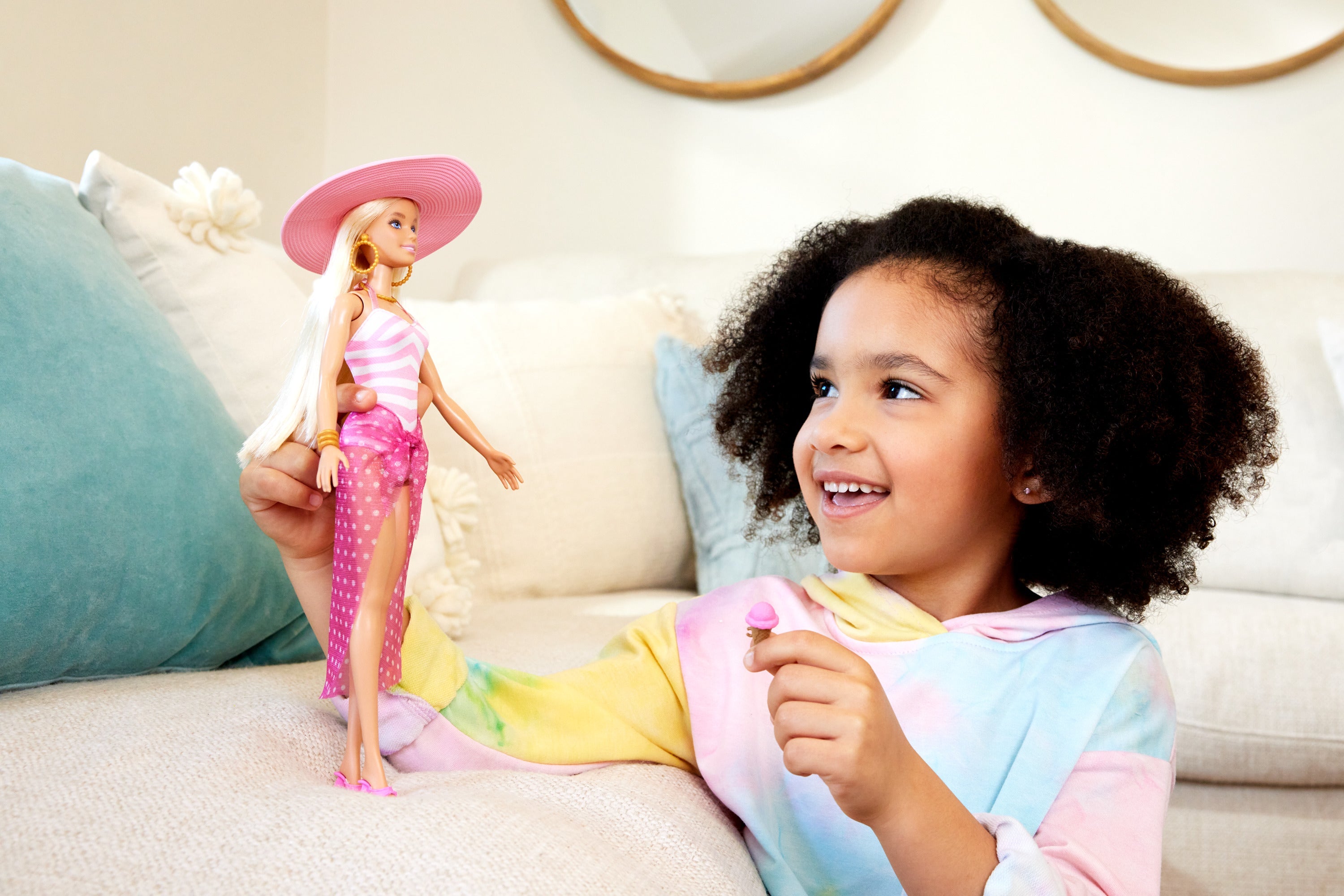 Blonde Barbie Doll With Swimsuit And Beach-Themed Accessories