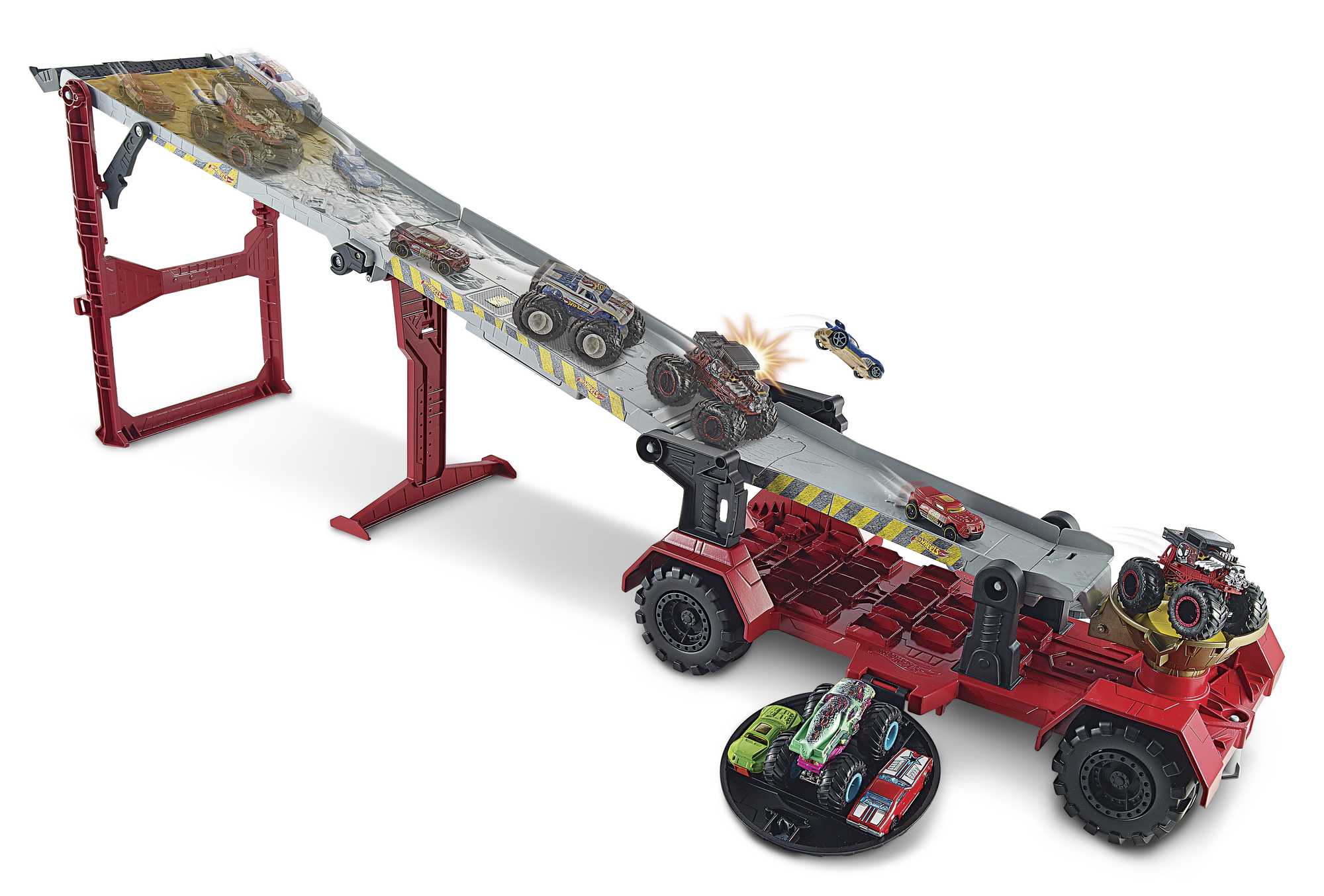 Hot Wheels Monster Trucks Downhill Race & Go Play Set