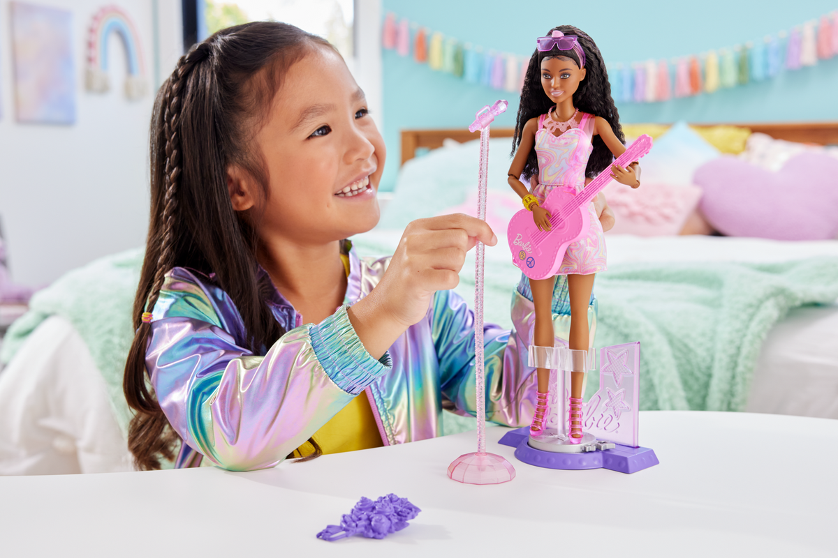 Barbie 65th Anniversary Careers Pop Star Doll & 10 Accessories Including Stage With Movement Feature