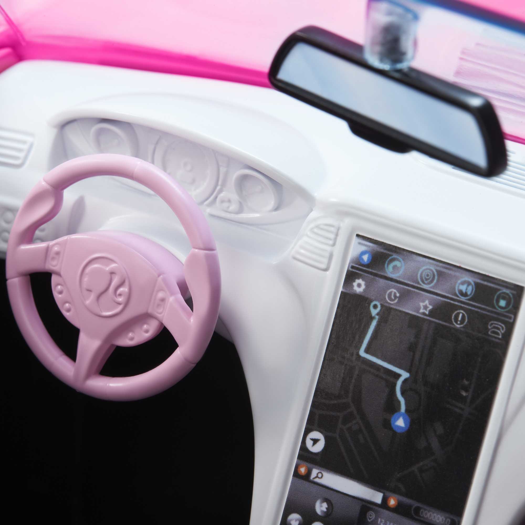Barbie Pink Convertible 2-Seater Vehicle With Rolling Wheels, For 3 To 7 Year Olds