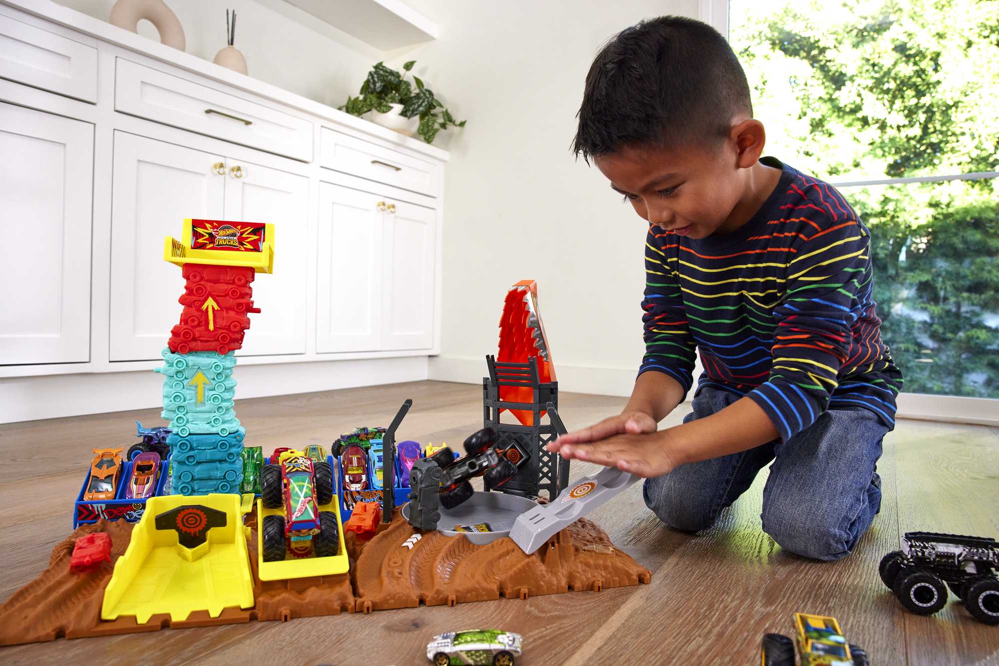 Hot Wheels-Monster Trucks-Compétition de Dérapages-Coffret