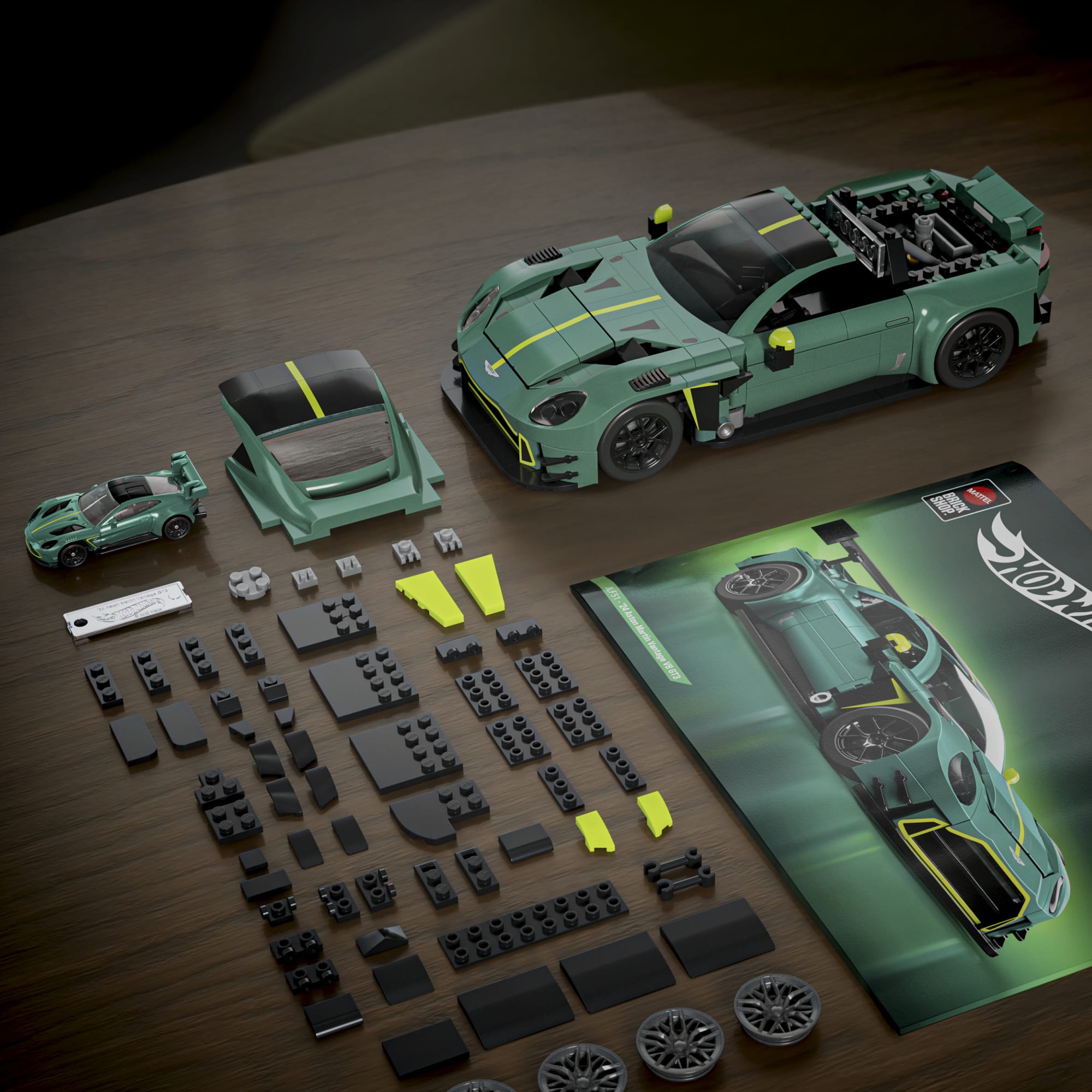 Mattel Brick Shop Hot Wheels-Coffret de Construction Aston Martin Vantage Gt3