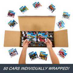 Hot Wheels 1:64 Scale Toy Cars & Trucks, 50-Pack