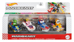 Hot Wheels Mario Kart Vehicle 4-Pack With 1 Exclusive Collectible Model