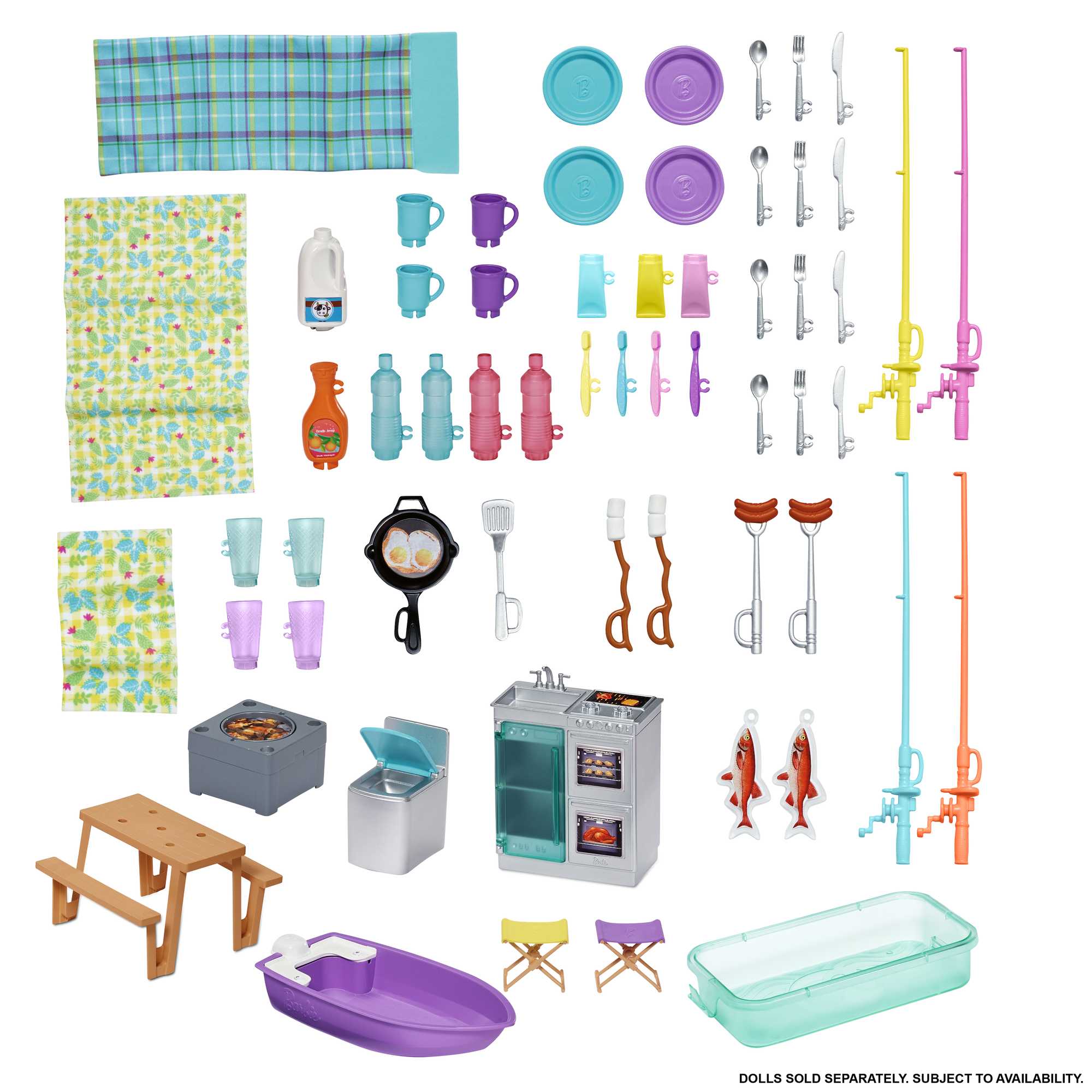 Barbie Camper, Doll Playset With 50 Accessories, Truck, Boat And House, 3-In-1 Dream Camper