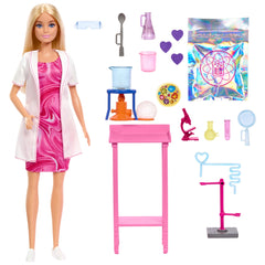 Barbie  Poupée Mode et Accessoires  Scientifique, Blonde, Table