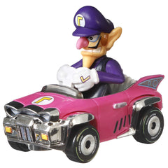 Hot Wheels Mario Kart Veículo de Brinquedo Waluigi Badwagon