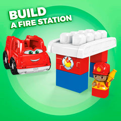 MEGA BLOKS Freddy Fire Truck Building Set With 4 Big Building Blocks