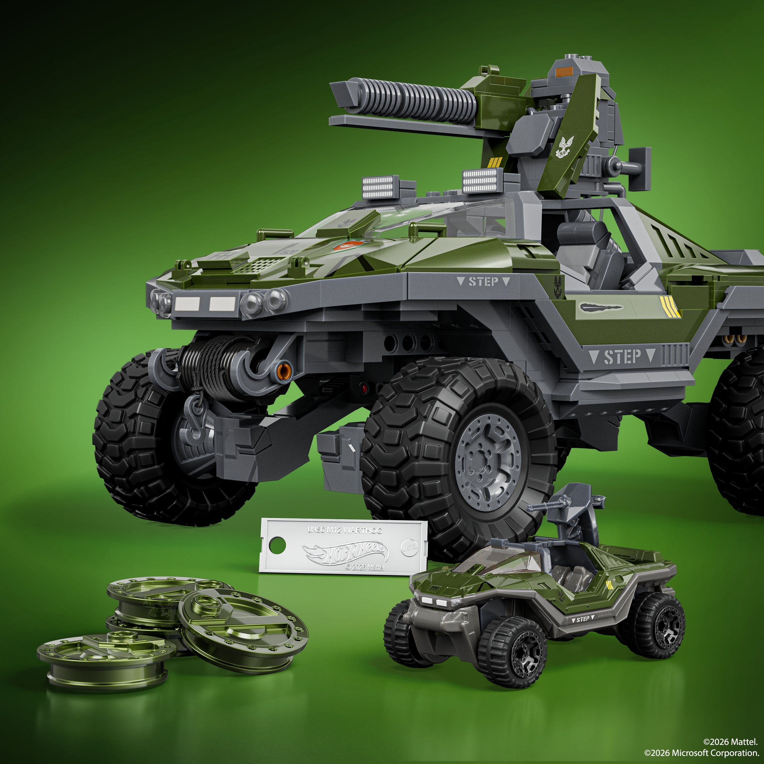 Mattel Brick Shop Hot Wheels Halo UNSC M12 Warthog Building Toy Kit