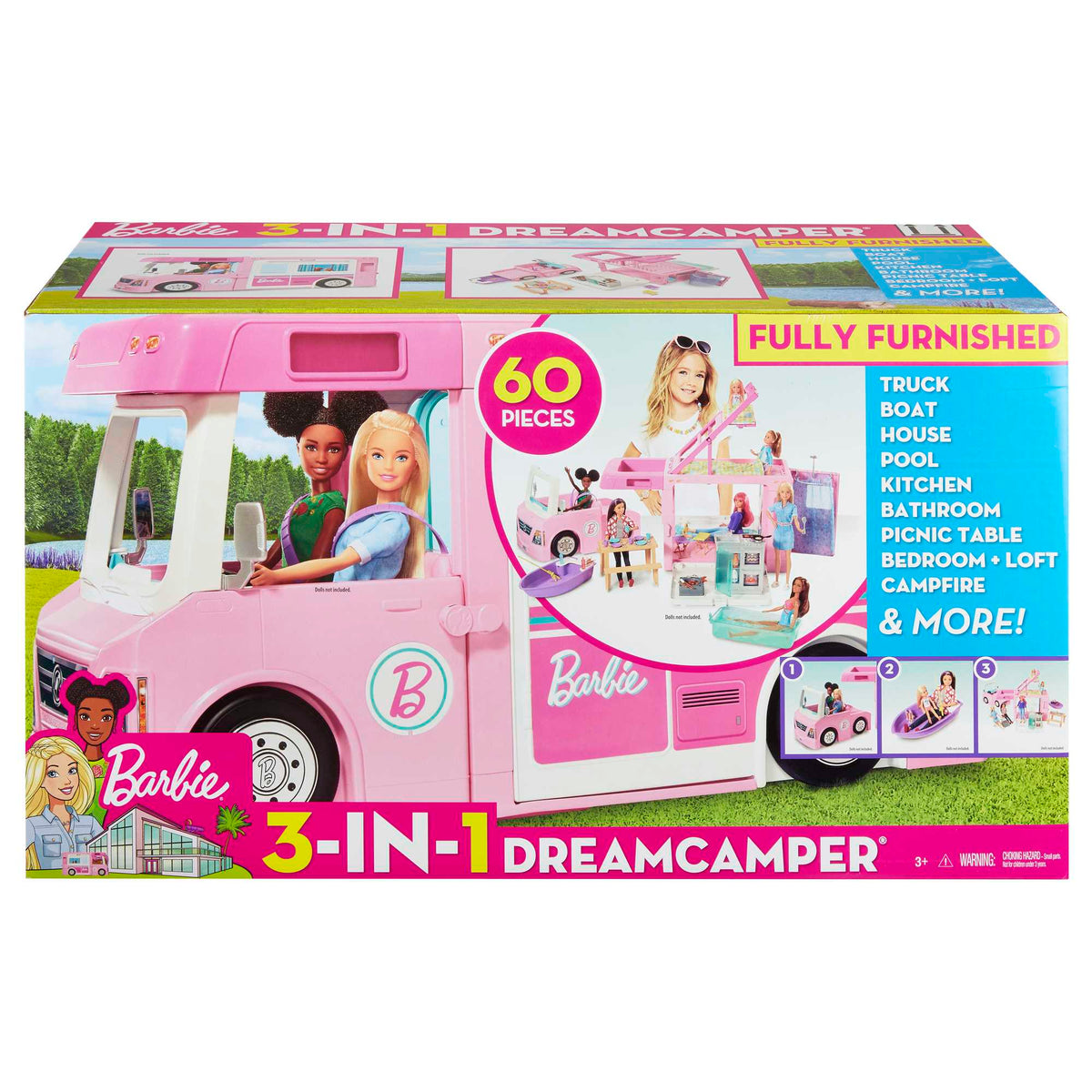 Barbie 3-in-1 Dreamcamper Vehicle And Accessories