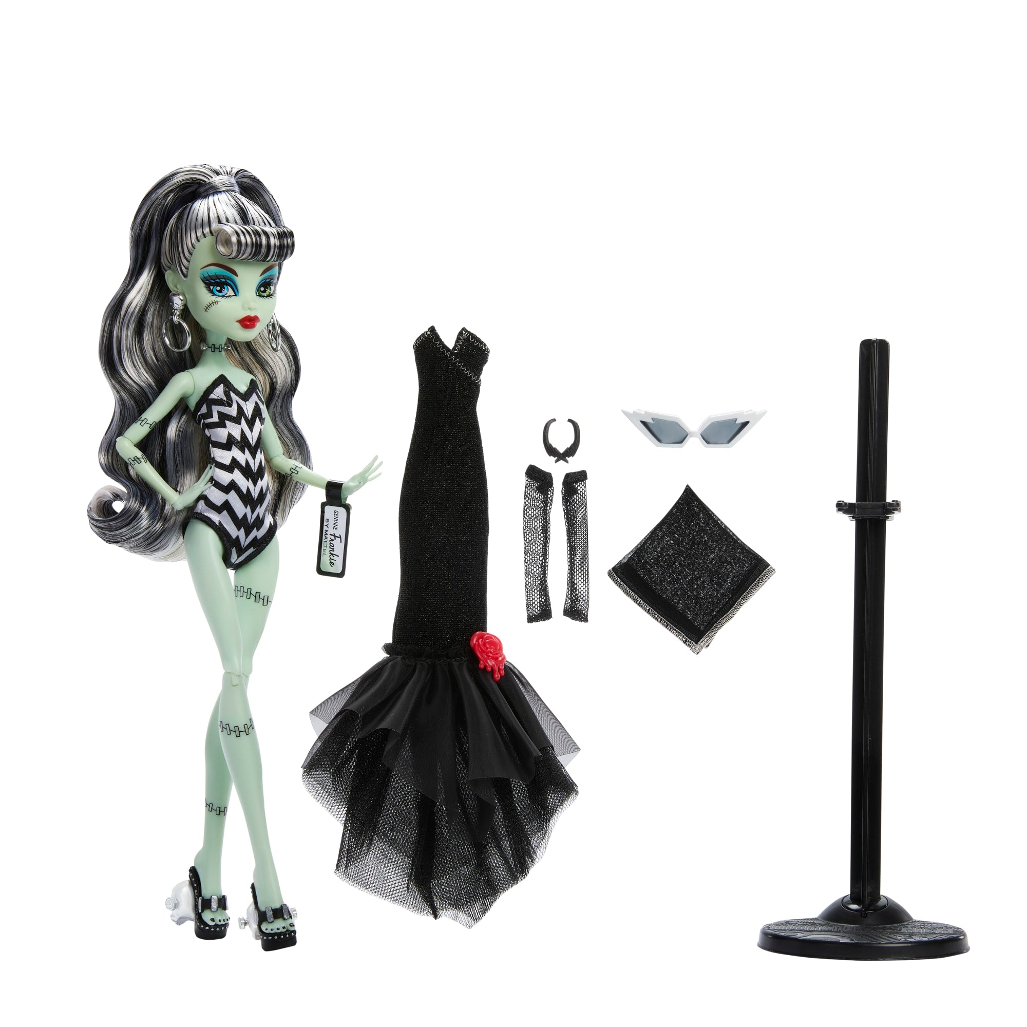 Monster High-Poupée Frankie Stein Barbie-Maillot de Bain et Robe Noire