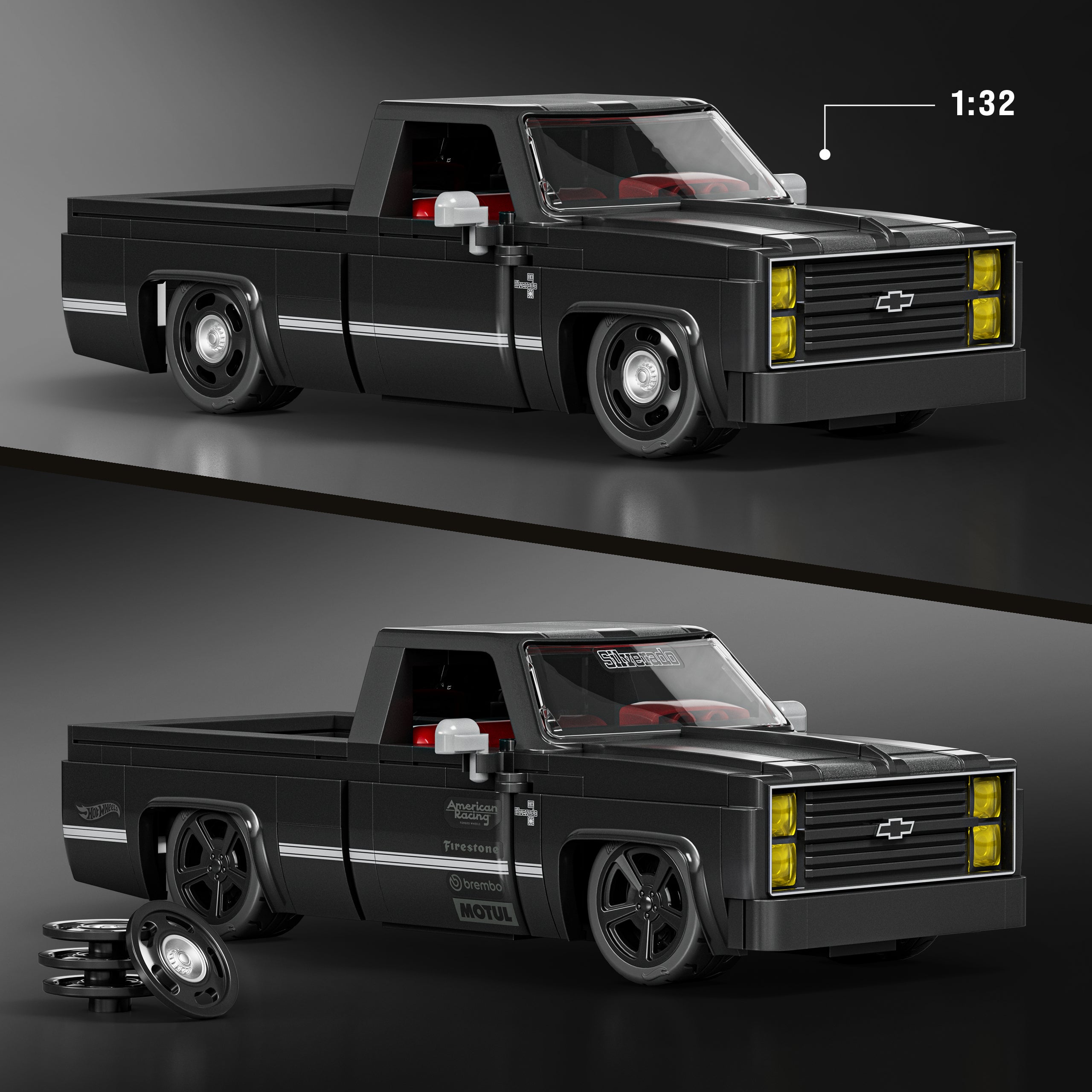 Mattel Brick Shop Hot Wheels ’83 Chevy Silverado Building Toy Kit