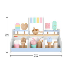 Fisher-Price Wooden Ice Cream Shop Set For Preschool Pretend Play, 18 Wood Pieces
