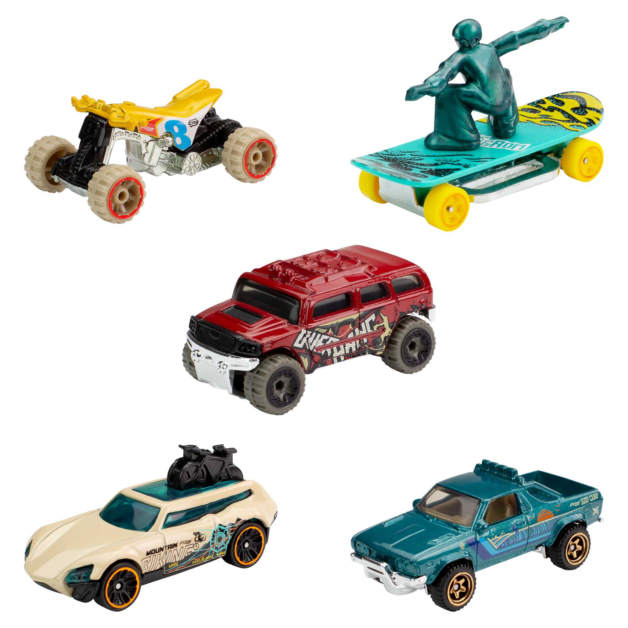 Hot Wheels Die Cast Basics Vehículo de Juguete Paquete de 5 Autos