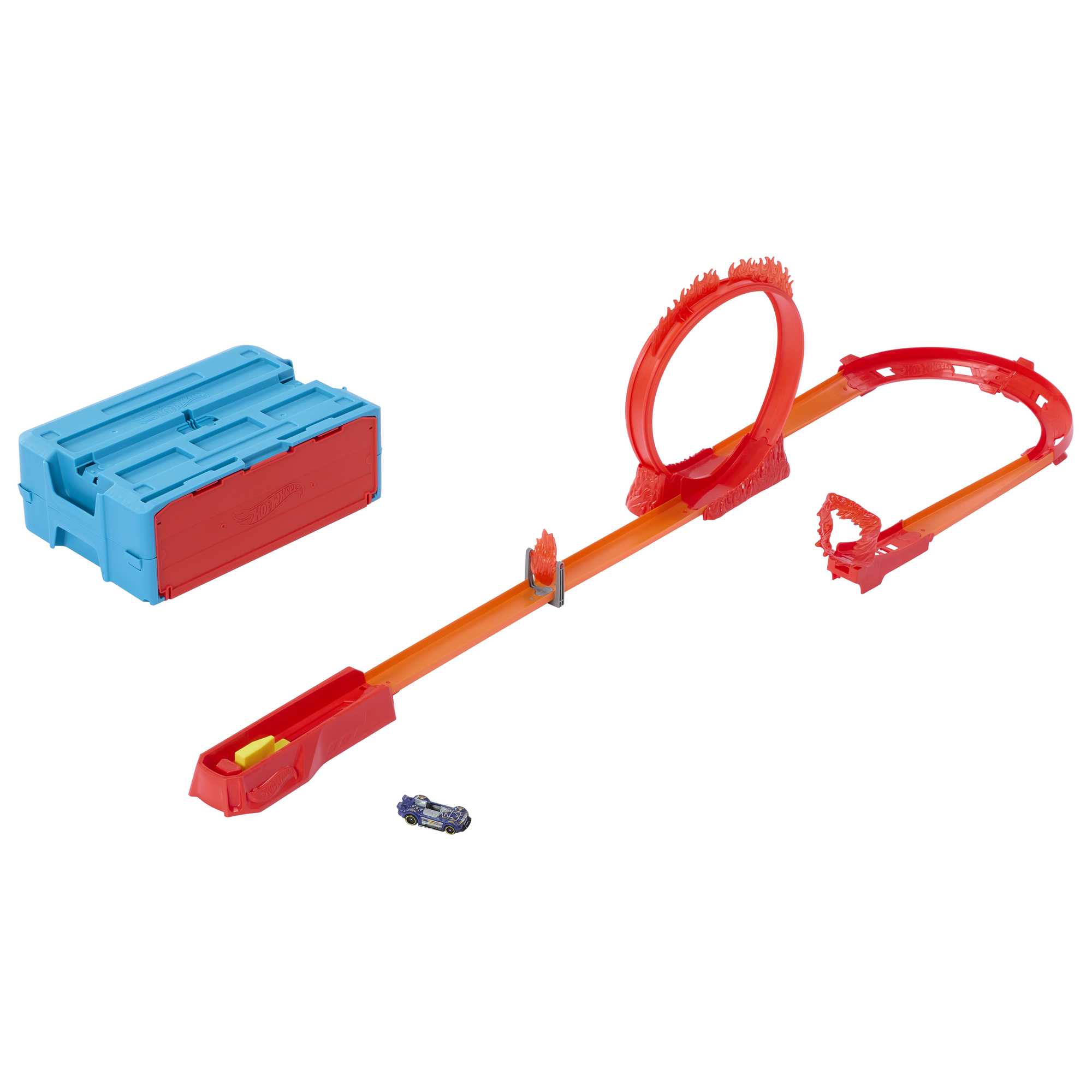 Hot Wheels Fire-Themed Track Building Set With 1 Hot Wheels Toy Car