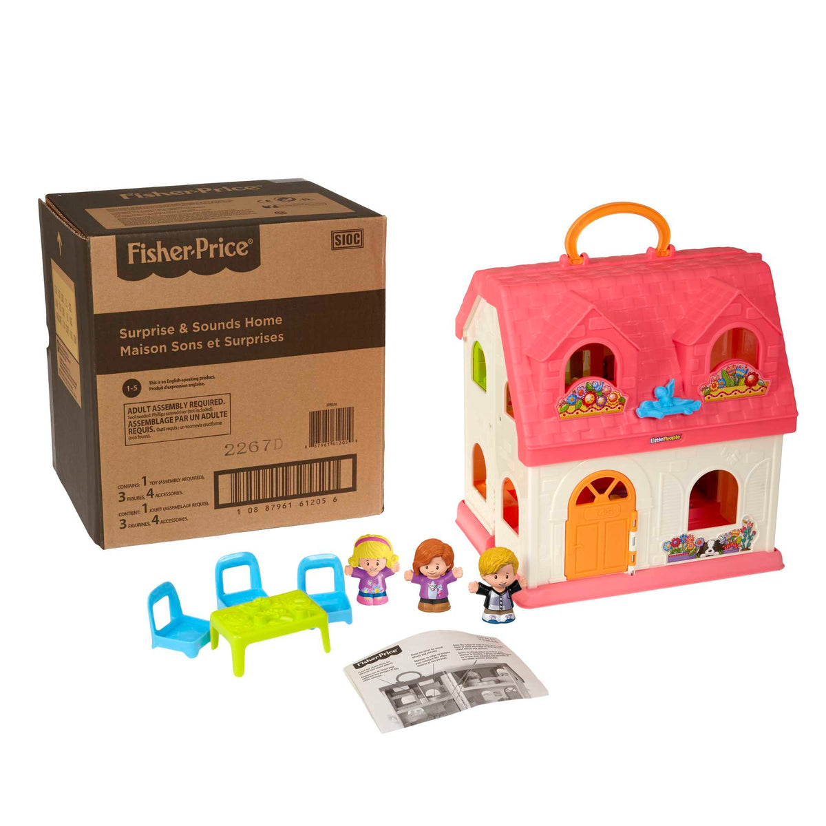 Fisher-Price Little People Toddler Playset With Sounds, Songs & Phrases, Surprise & Sounds Home, 7 Pieces