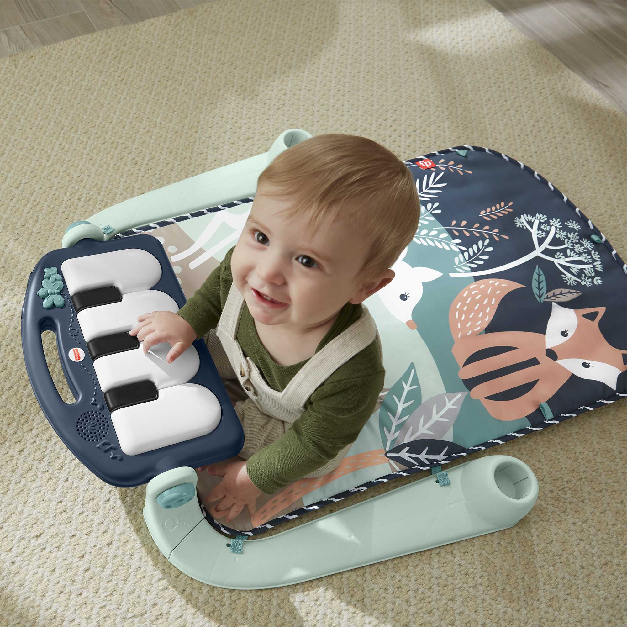 Fisher-Price Tapis D’Activités Pour Bébé, Piano, Jouets, Faon Marine
