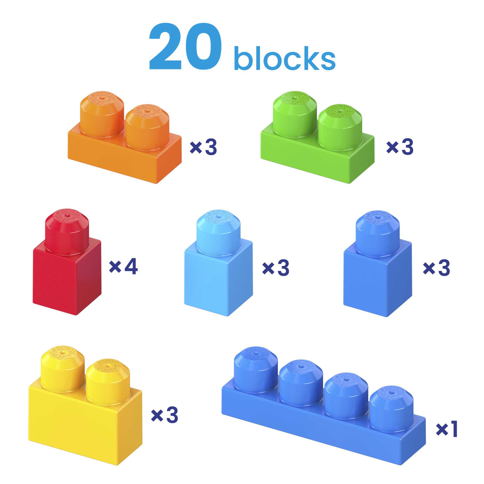 MEGA BLOKS Fisher Price Blue Block Scooping Wagon Building Toy (21 Pieces) For Toddler