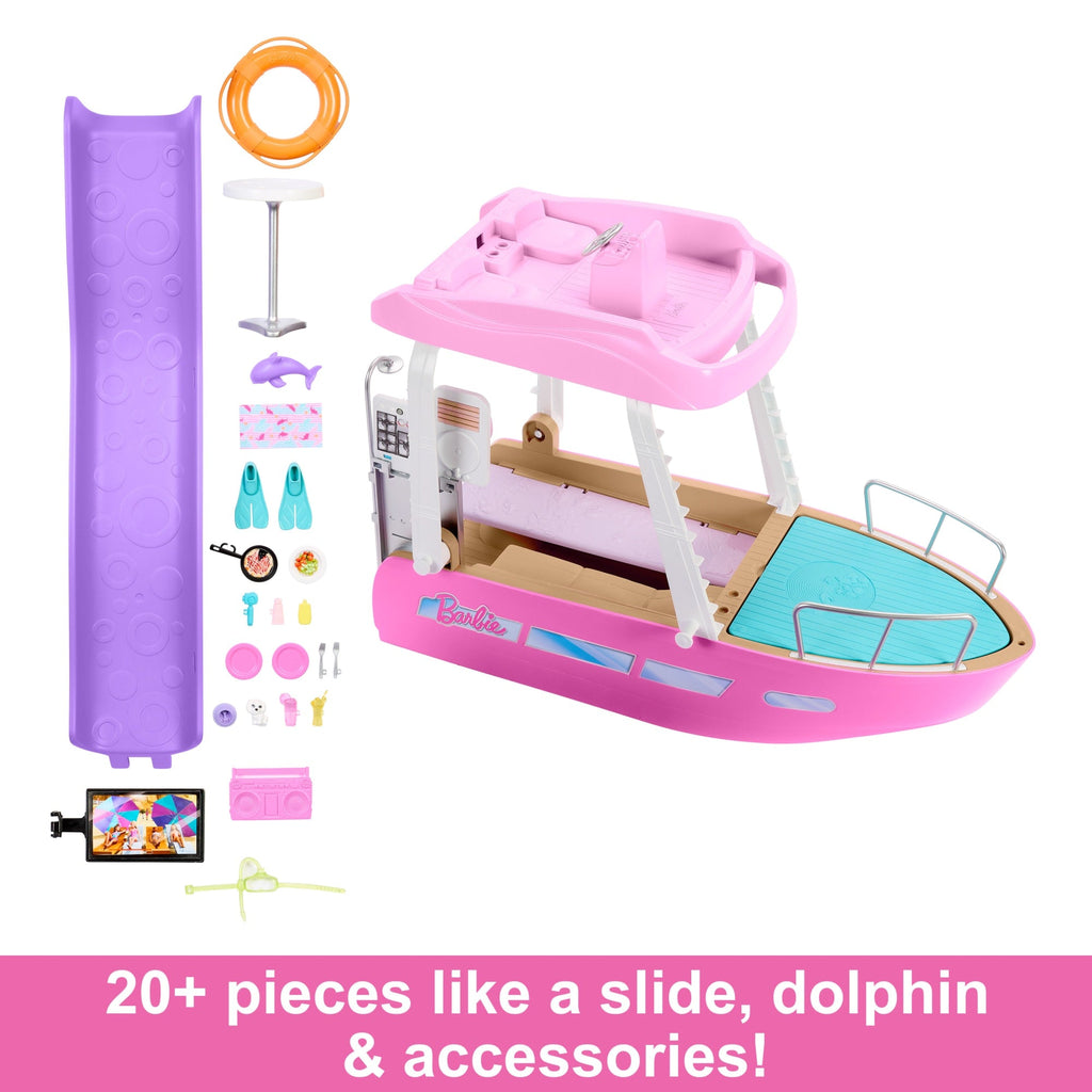 Barbie Boat With Pool And Slide, Dream Boat Playset And Accessories