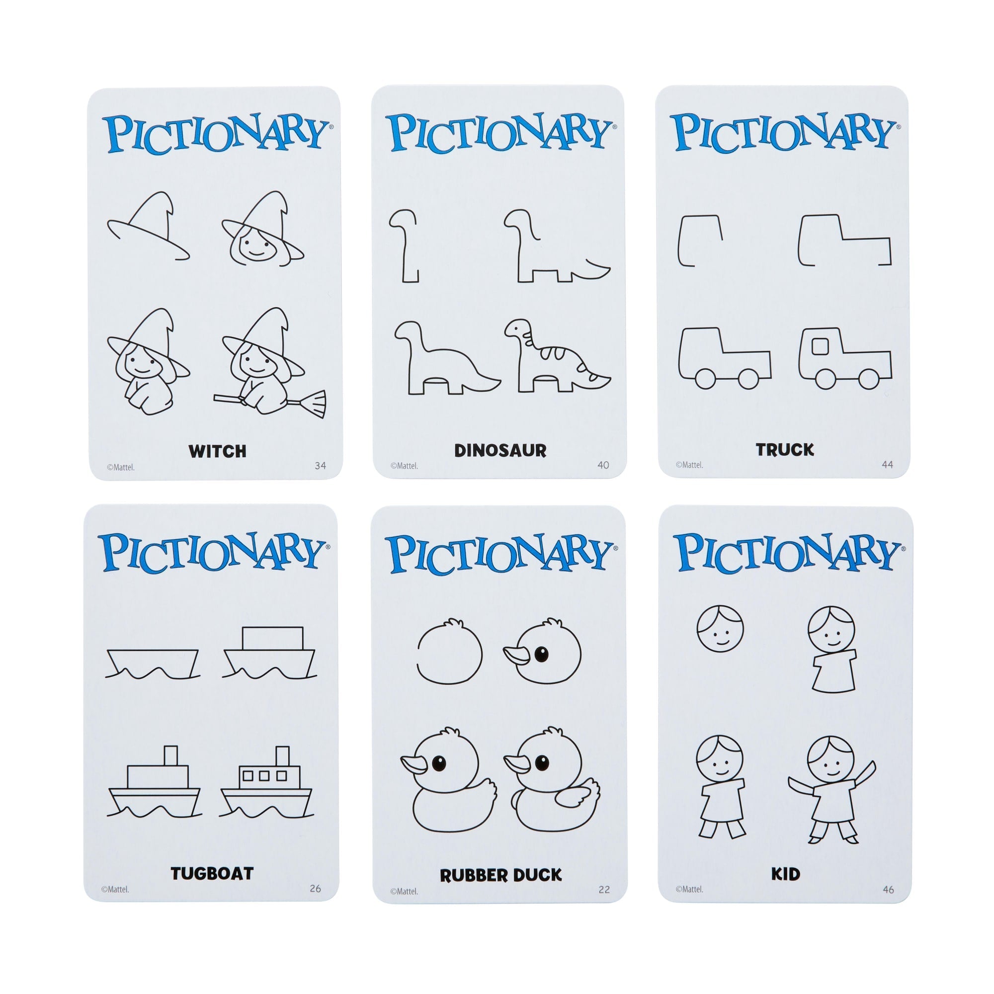 Pictionary Family Board Game For Kids, Adults And Game Night With Erasable Boards And Markers