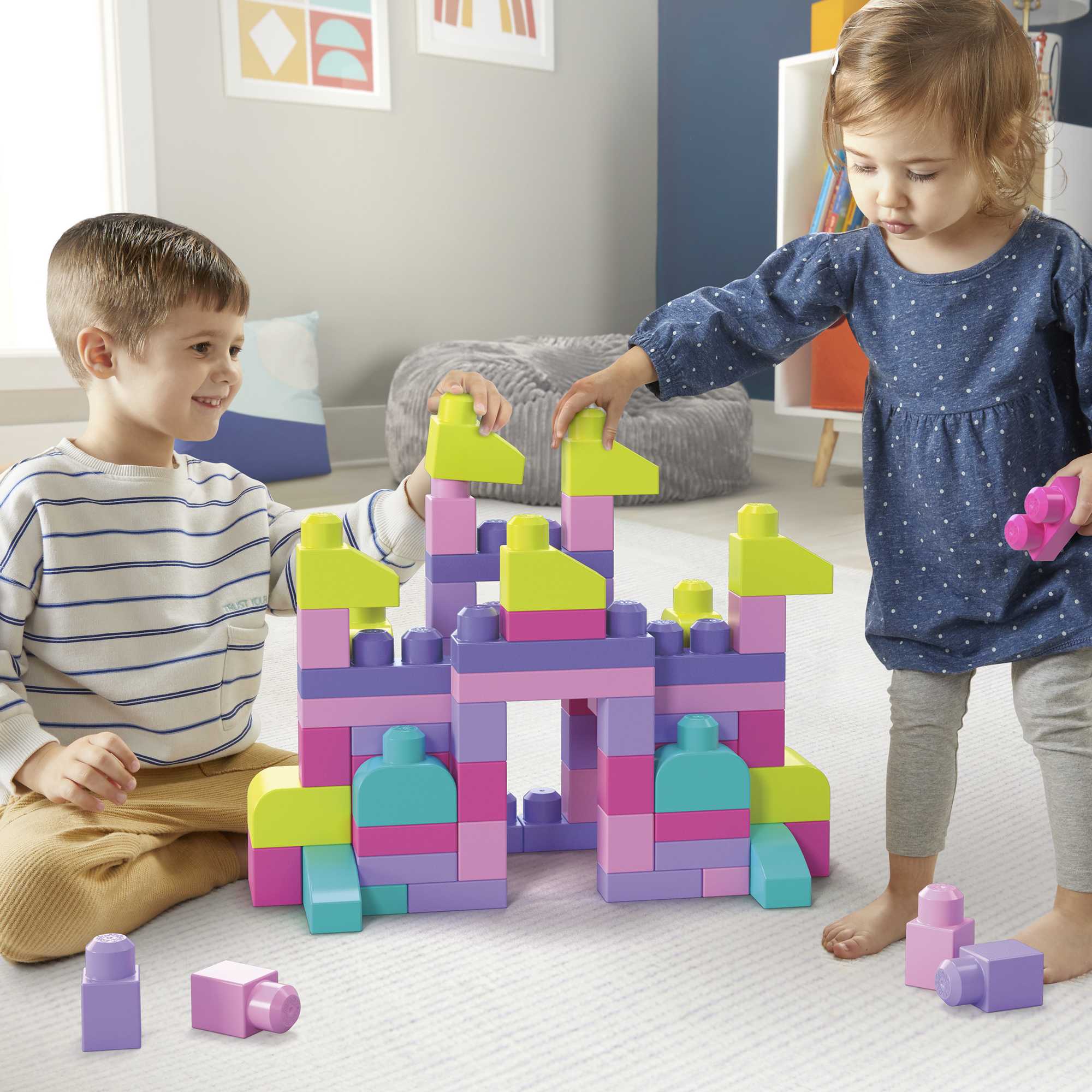 Mega Bloks Sac Rose 80 Briques