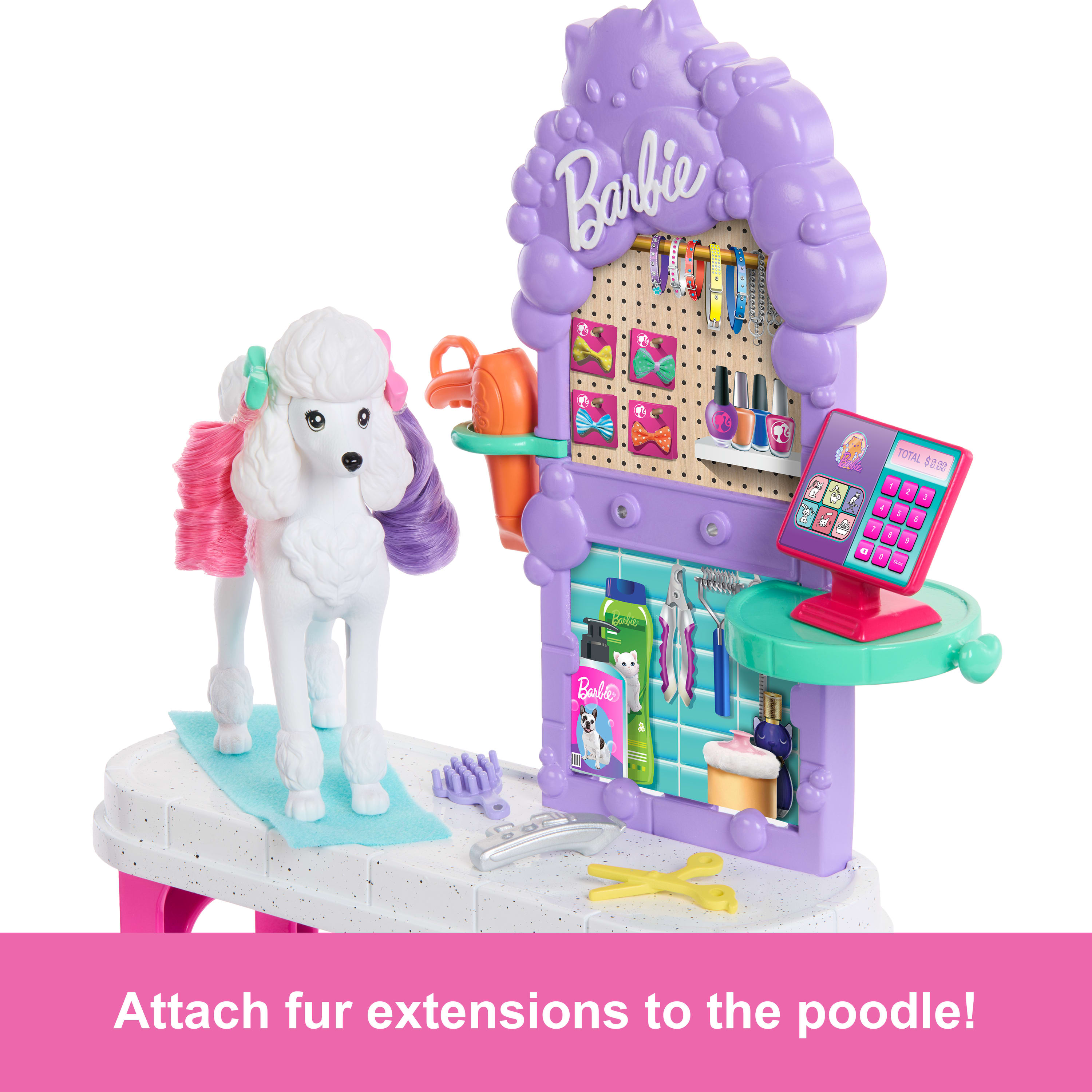 Barbie World Paw Spa Playset With Wash And Groom Stations, 3 Pets, & Styling.Accessories