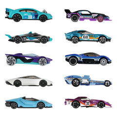 Hot Wheels-Coffret de 10 Voitures de Course