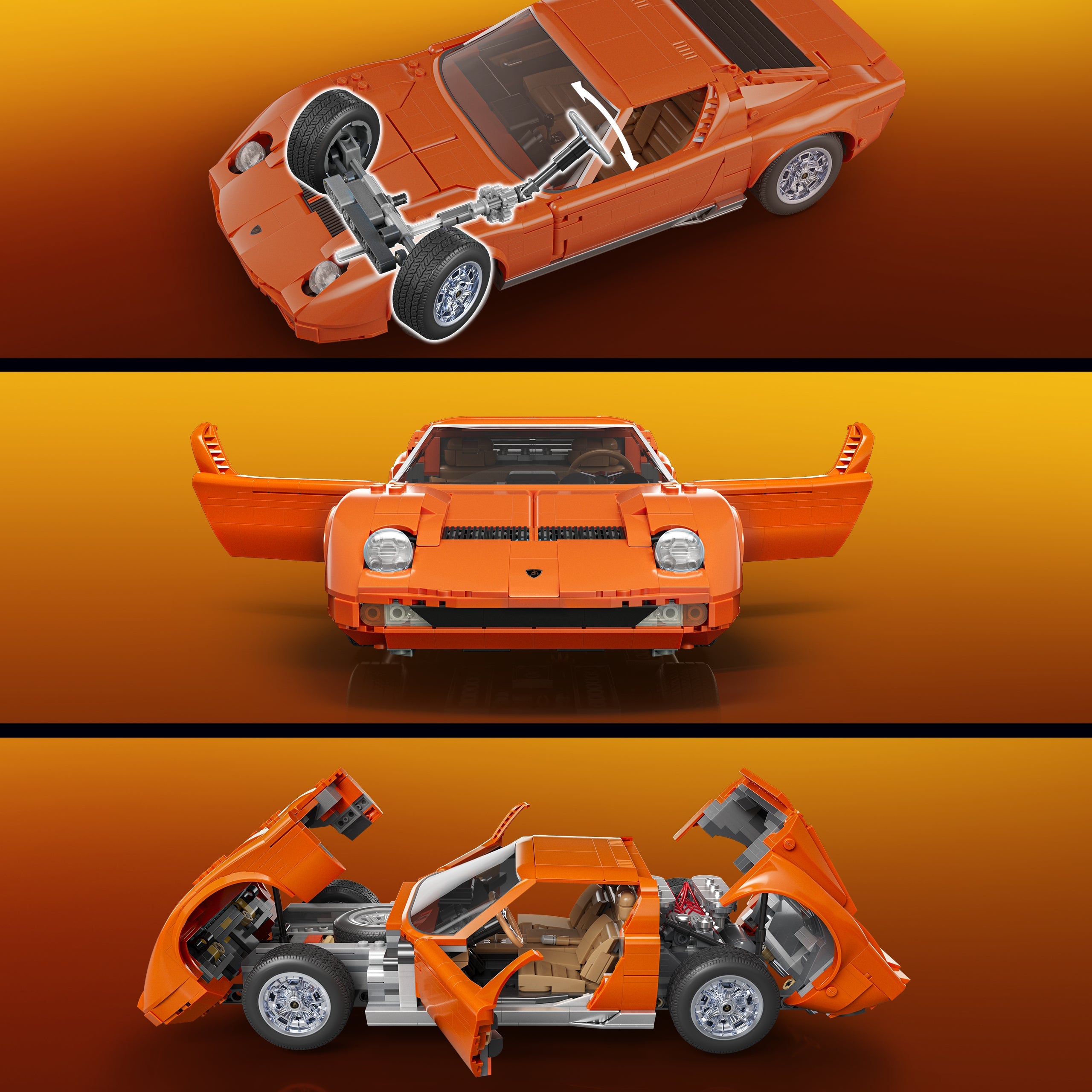 Mattel Brick Shop Hot Wheels Juguete de Construcción Premium Lamborghini Miura P400 SV