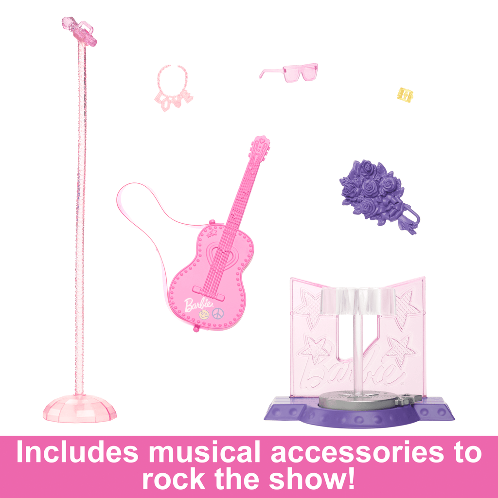 Barbie 65th Anniversary Careers Pop Star Doll & 10 Accessories Including Stage With Movement Feature