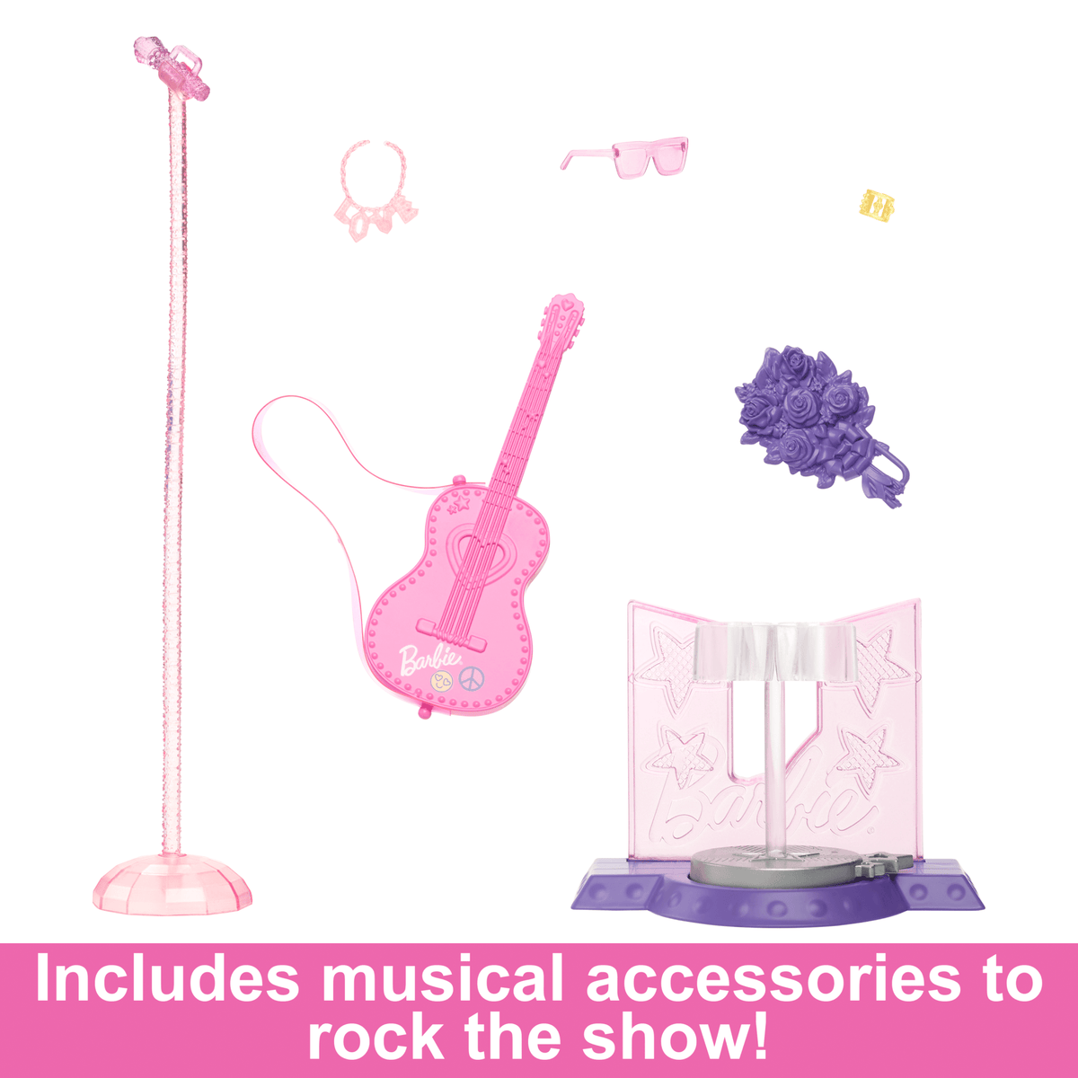 Barbie 65th Anniversary Careers Pop Star Doll & 10 Accessories Including Stage With Movement Feature