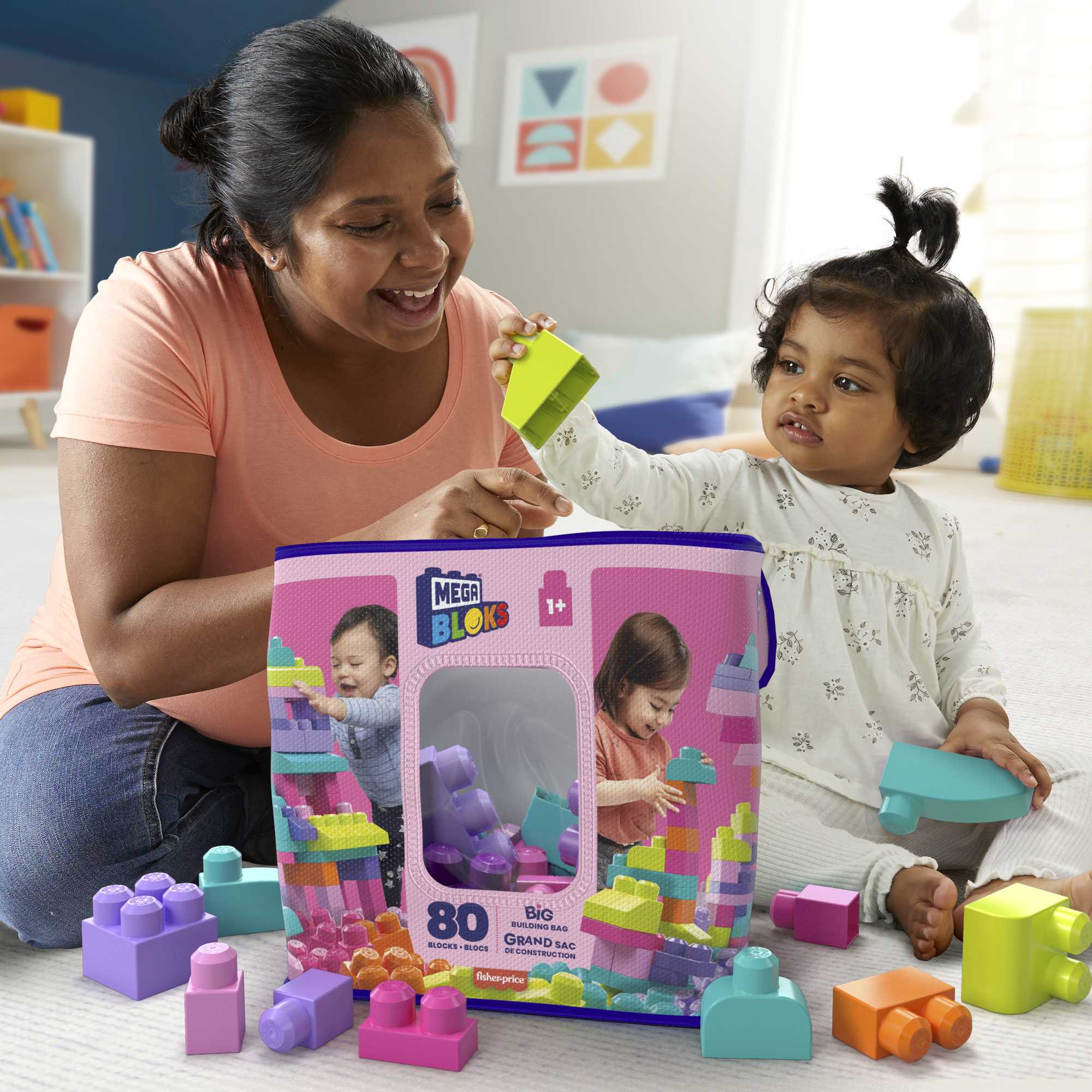 Mega Bloks Sac Rose 80 Briques