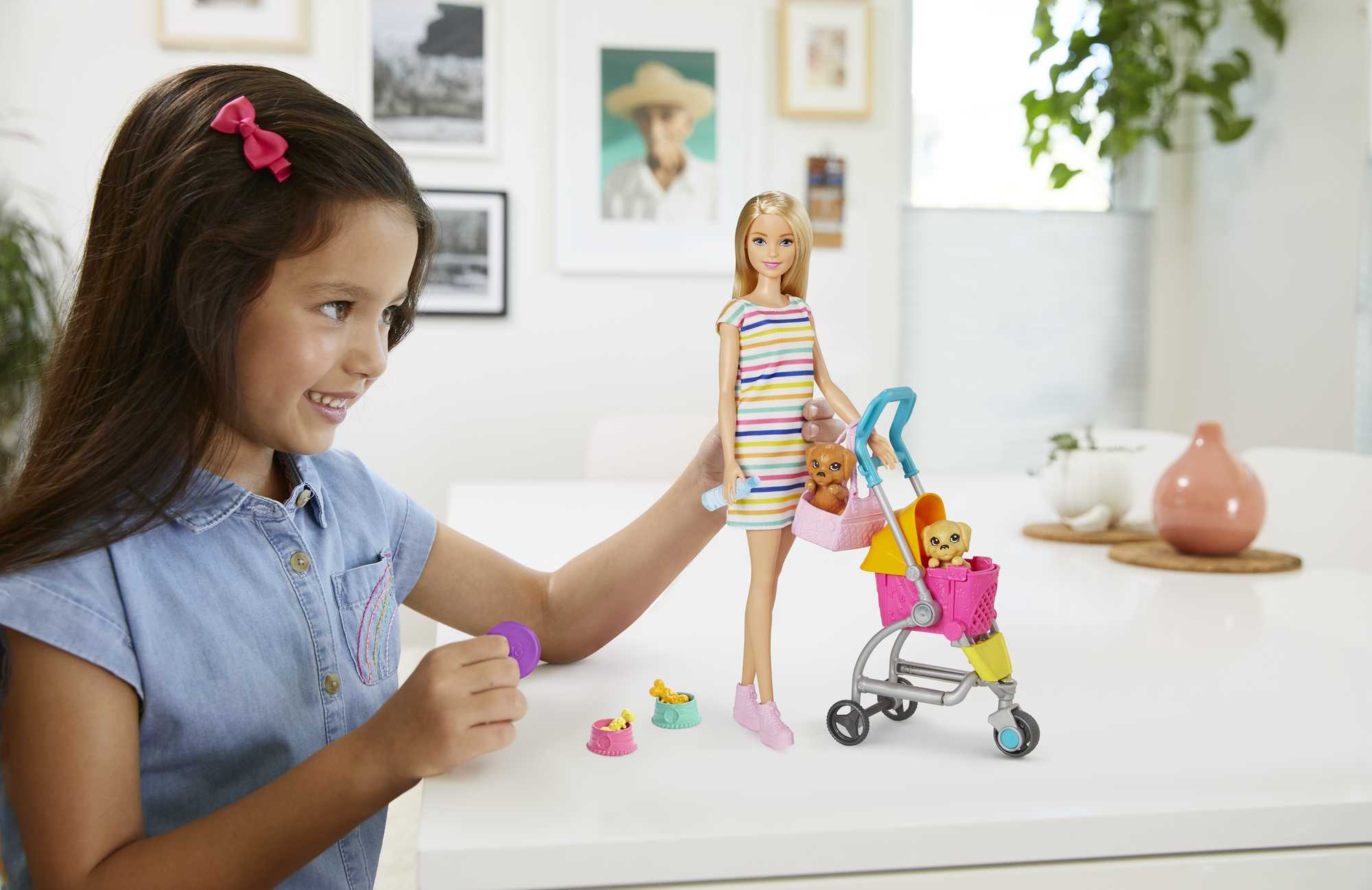 Barbie Stroll ‘n Play Pups Doll And Accessories