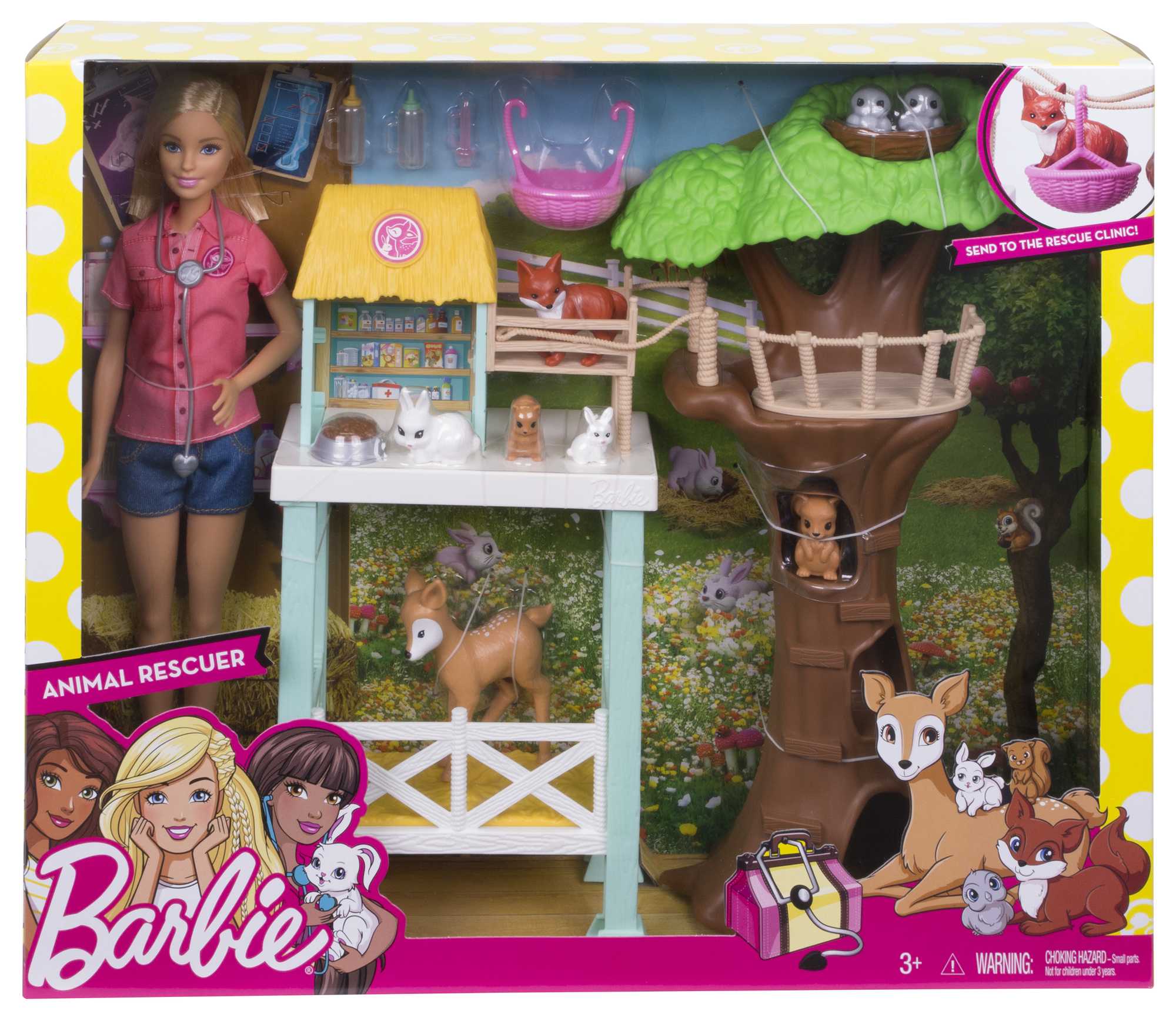 Barbie Pet Rescue Center 8 Animals & Accessories Doll Playsets