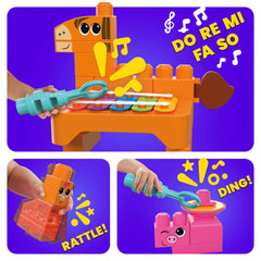 MEGA BLOKS Fisher Price Musical Farm Band Sensory Block Toy (45 Pieces) For Toddler