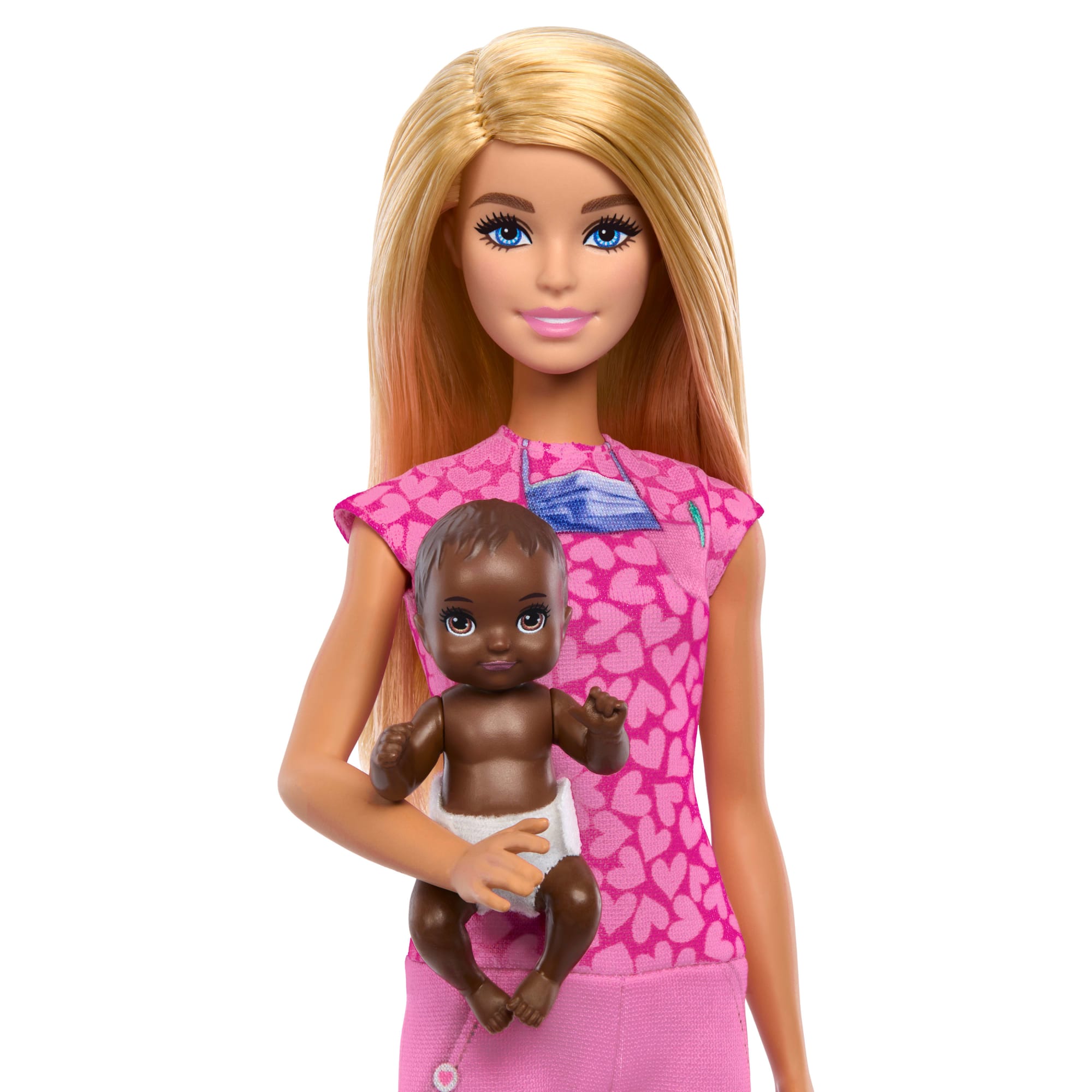 Barbie Baby Doctor Doll With Blonde Fashion Doll, 1 Baby Doll, Furniture & Accessories
